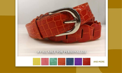 Crocodile Skin Belt For Women