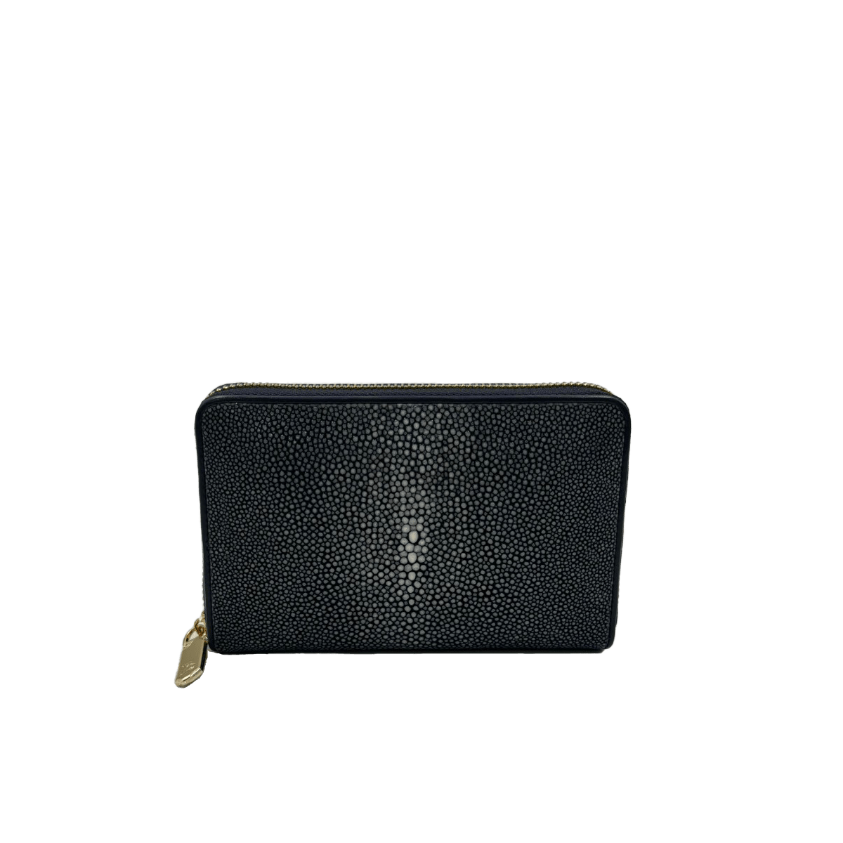 Round zipper stingray polish 15.5cm black