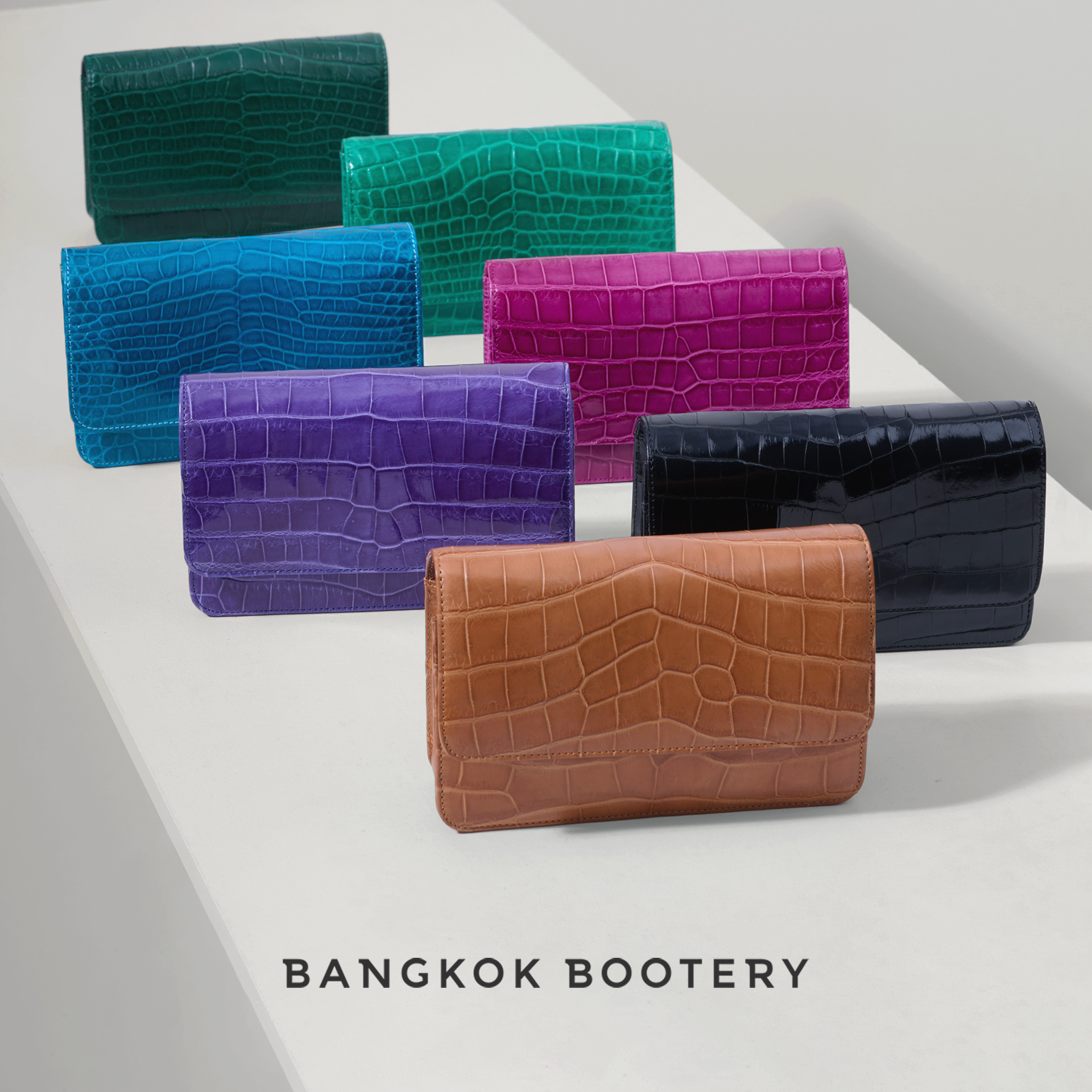 Designer crocodile skin bags