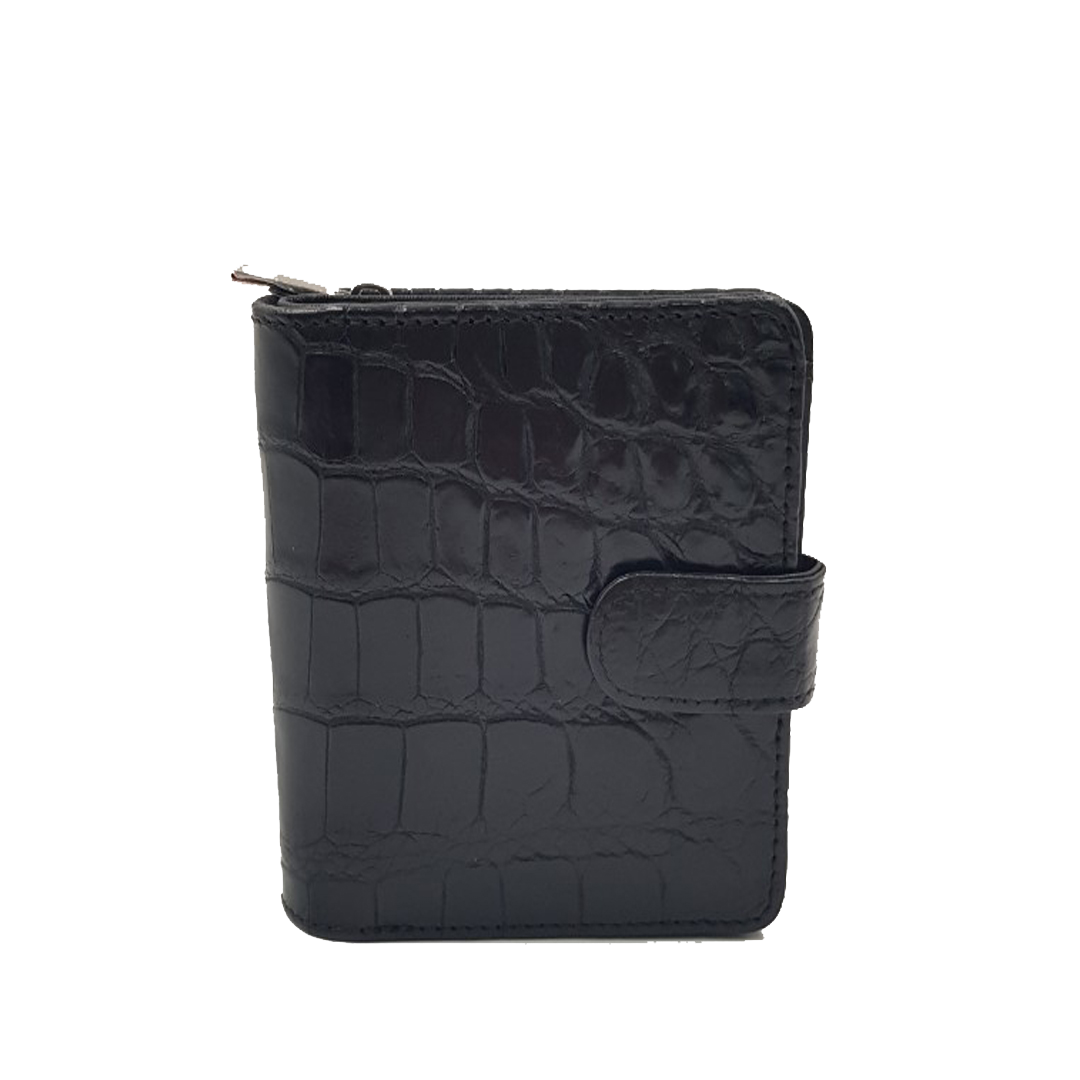 Aden crocodile belly wallet size 11 black