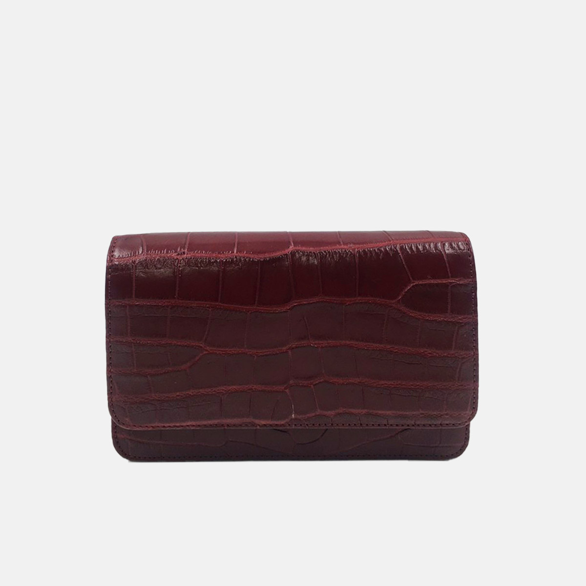 Barzaar Matte Crocodile Belly 19cm Burgundy