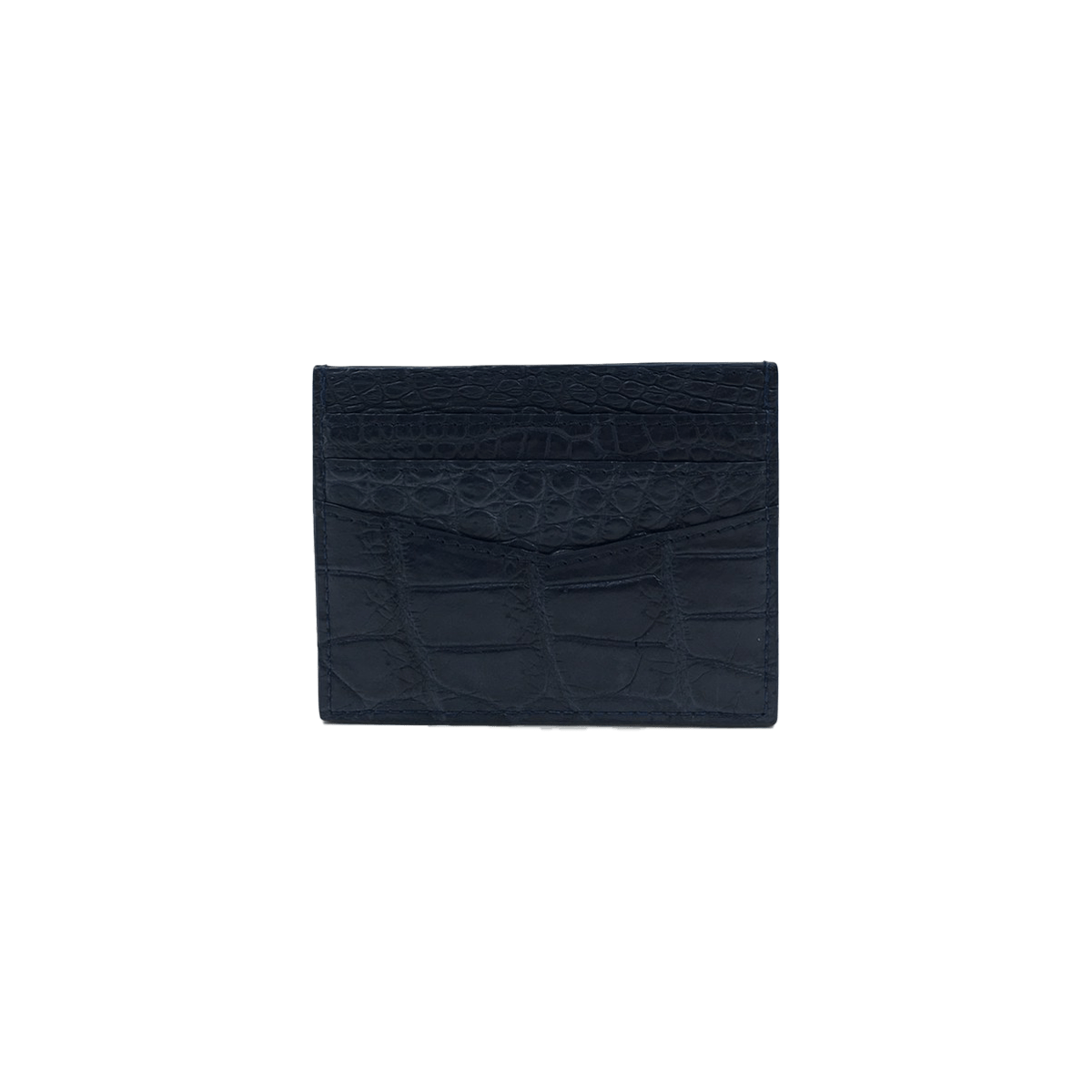 Card holder v crocodile belly black