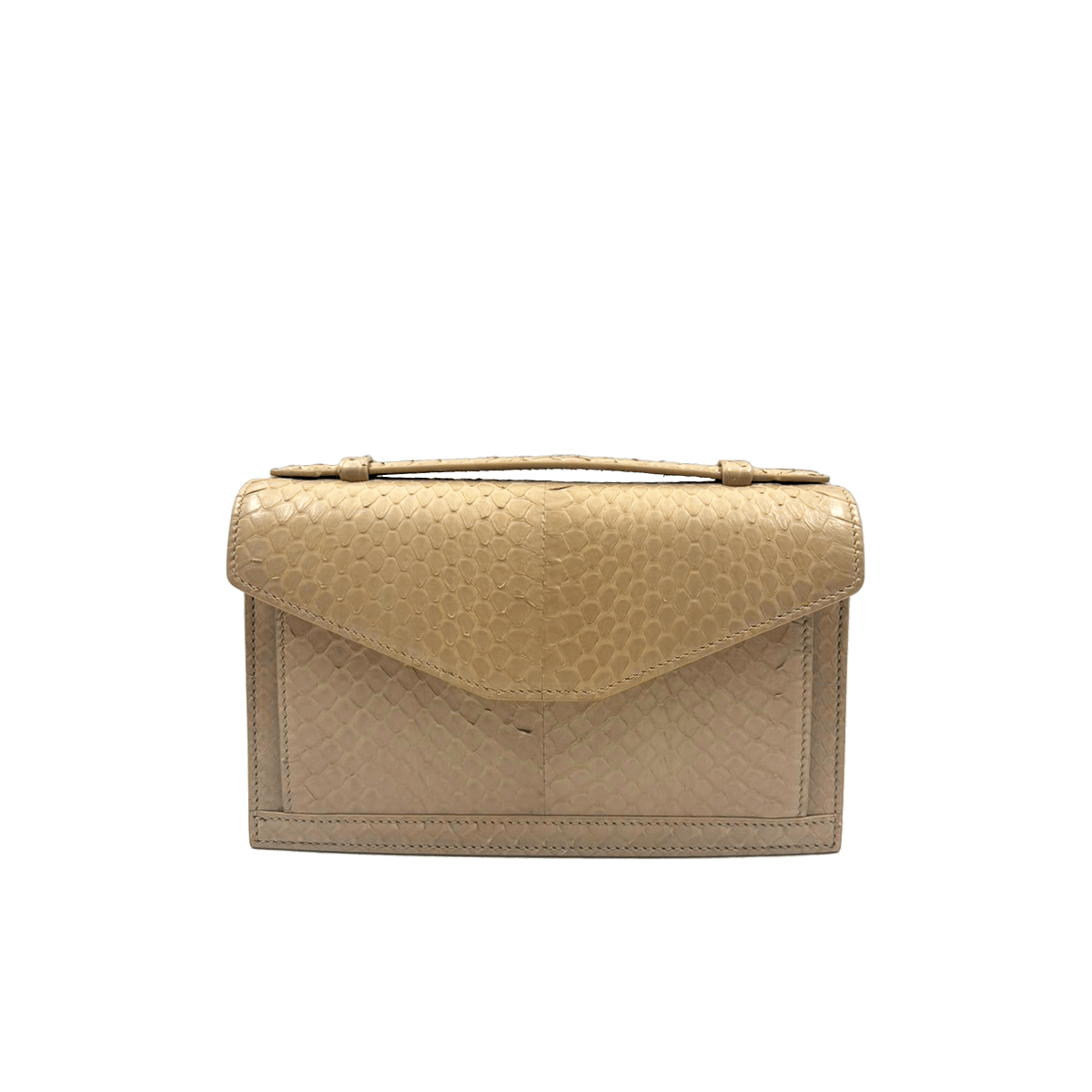 Cervin with handle matte python belly size 20cm pink cream