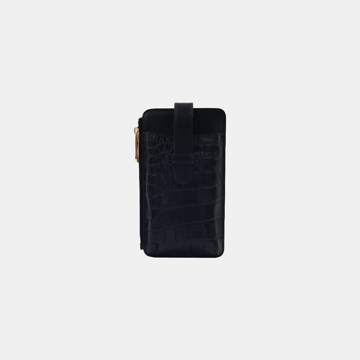 Claudia V2 Crocodile Belly Size 10cm Matte Black