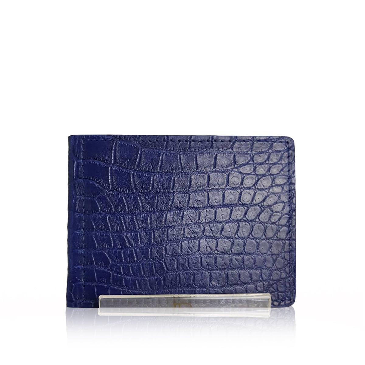 Crocodile Leather Money Clip Navy Blue
