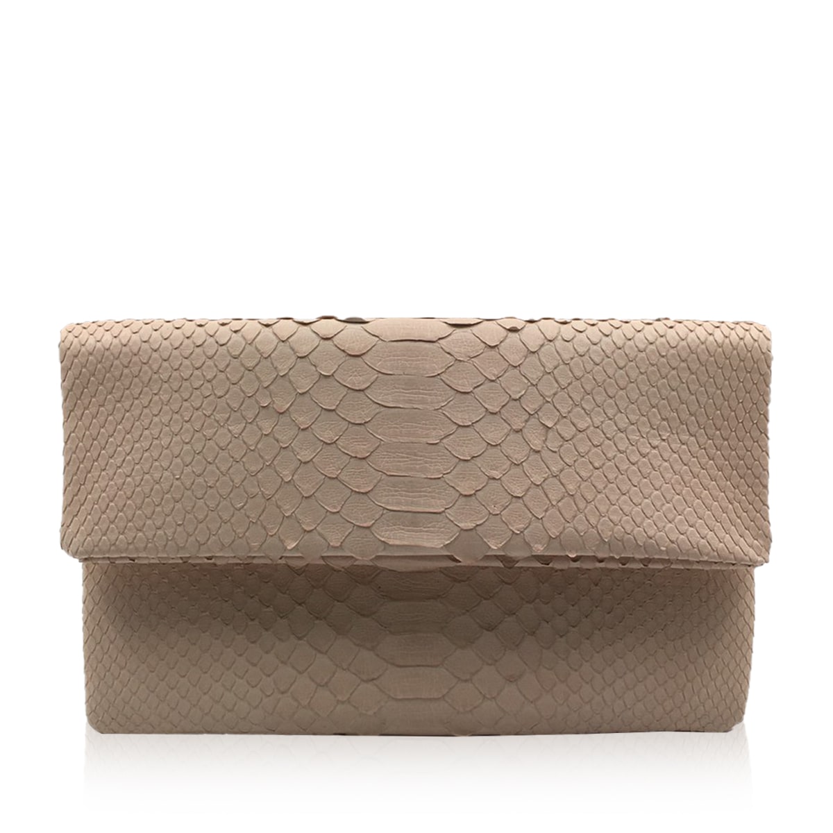 Daisy Python Clutch Bag Beige Size 27cm