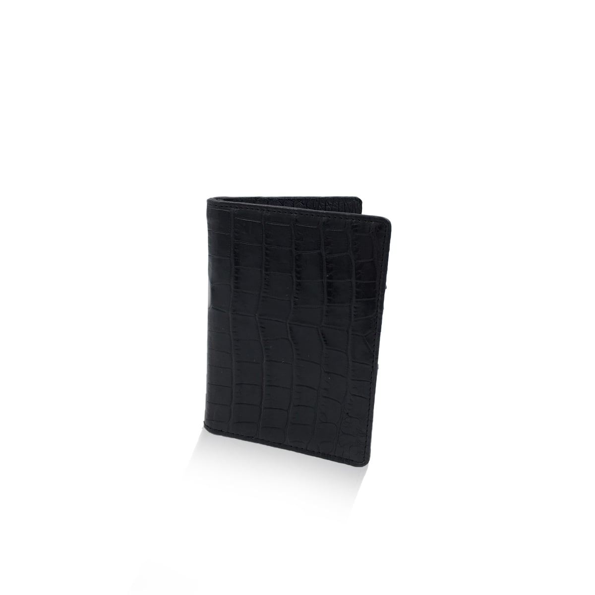 Dual Passport Crocodile Skin Black Size 10