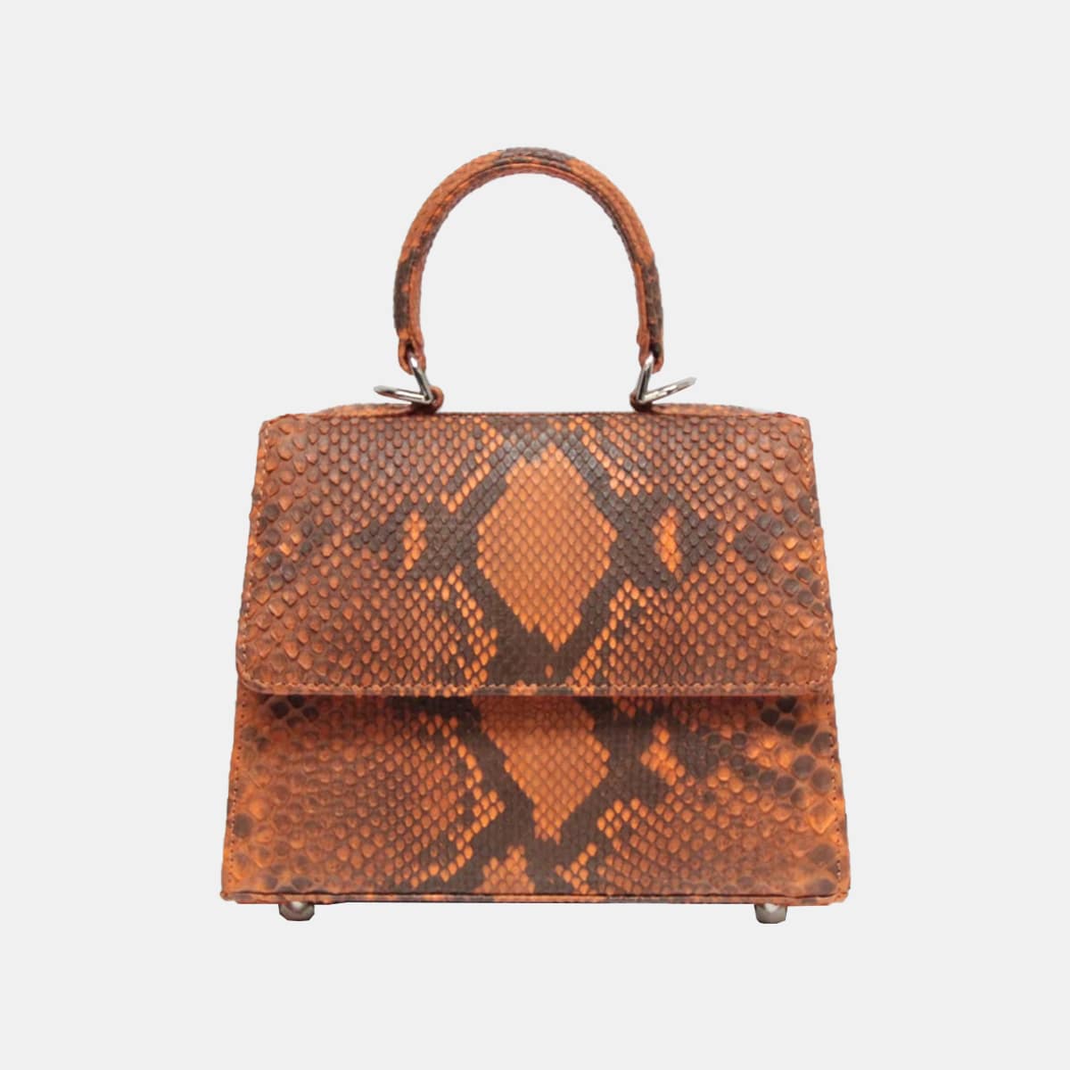 Goldmas Matte Python Back Size 19cm Orange & Black