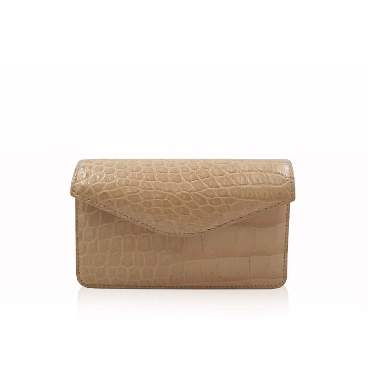 Kimberly Matte Beige Crocodile Belly Sling Bag Size 18 cm