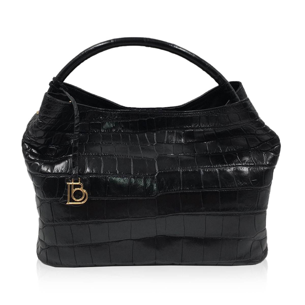Rosalie Crocodile Handbag Black Size 41cm