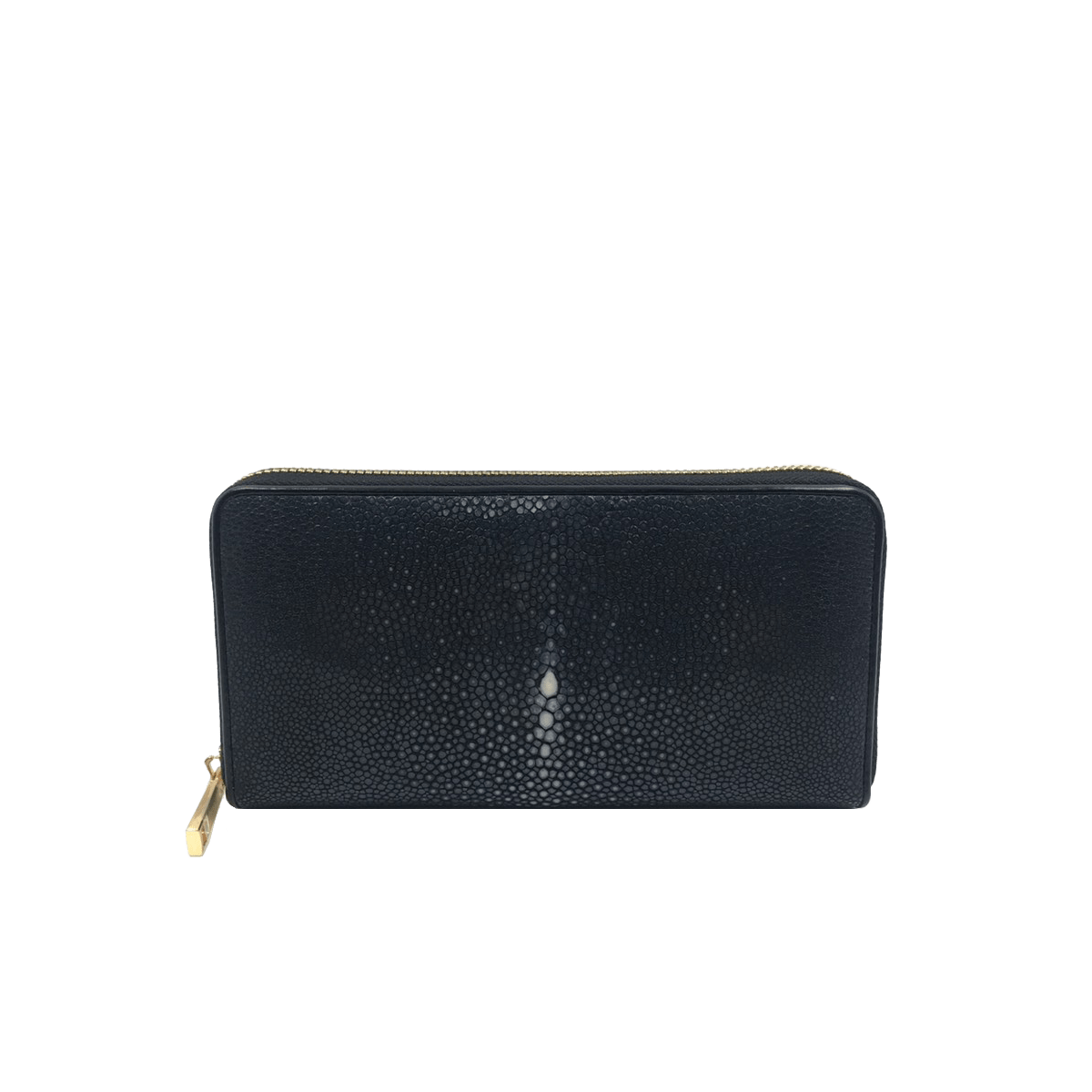 Round Zipper Open Stingray Polish 19.5cm Black