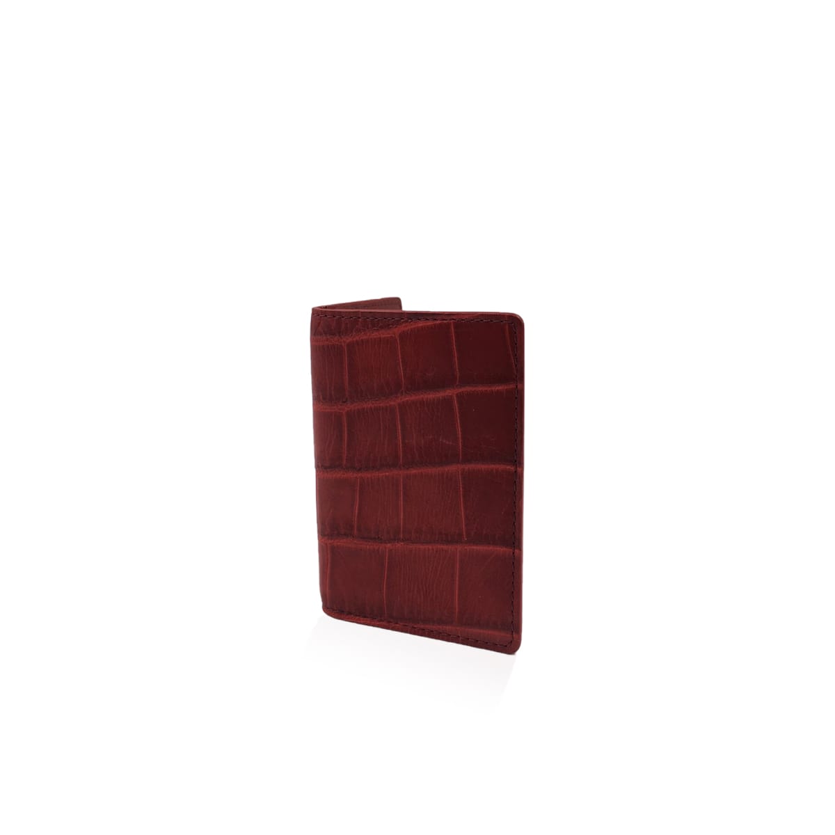 2 Pollar For Card Crocodile Leather Wallet Size 7cm Burgundy